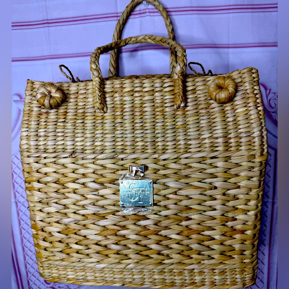 Small Envelope Style Straw Handbag